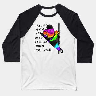 Gritty Rainbow Pride Call Me Pole Dance Baseball T-Shirt